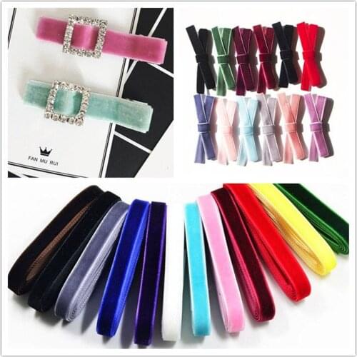 12pcs 1 Yard Luxury Velvet Ribbons for DIY Hair Accessories Hair Bow Craft 9mm 25mm
