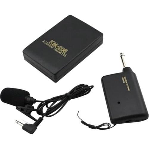 Top Deals Wireless microphone Collar Clip-On Portable Lavalier Neck Mic System with FM Transmitter Receiver Lapel Clip Mic micro