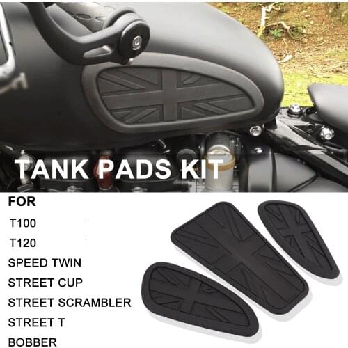 Side Fuel Knee Tank Pad Rubber Stickers Twin 1200 Motorcycle FOR Enfield Retro Thruxton 2016 2017 2015 2014