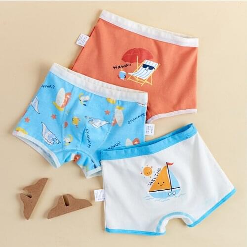 Childrens Underwear for Kids Cartoon Shorts Soft Cotton Underpants Boys Panties Car Pattern 3Pcs/lot