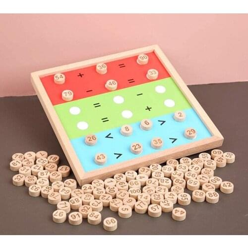 Early Educational 1-100 Digit Number Cognitive Wooden Counting Board Math Toy Teaching Logarithm Version Kids Learning Gift Toy