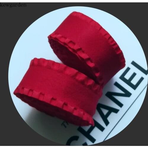 Kewgarden 25mm 38mm 1" 1.5" Ruffle Polyester Ribbons DIY Bow Hair Accessories Handmade Tape Packing Webbing 10 Yards