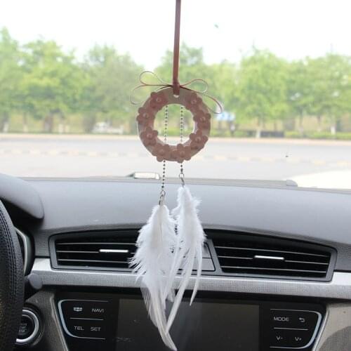 Creative car products Car dream catcher feather car pendant Car aromatherapy flower car interior pendant