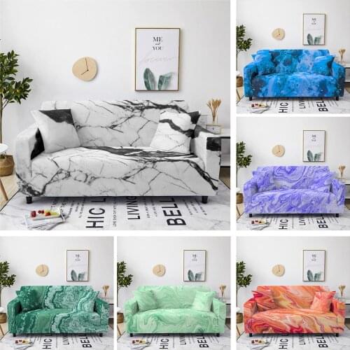 Marble Pattern Elastic Washable Sofa Cover for Living Room Washable Slipcover Loveseat Sofa Protector Couch Cover 1/2/3/4 Seater