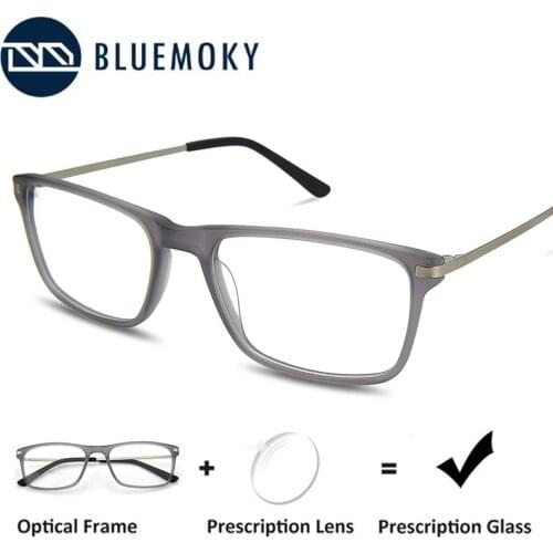 BLUEMOKY Acetate Prescription Glasses For Men Square Anti Blue Light Myopia Hyperopia Eyeglasses Optical Computer Eyewear