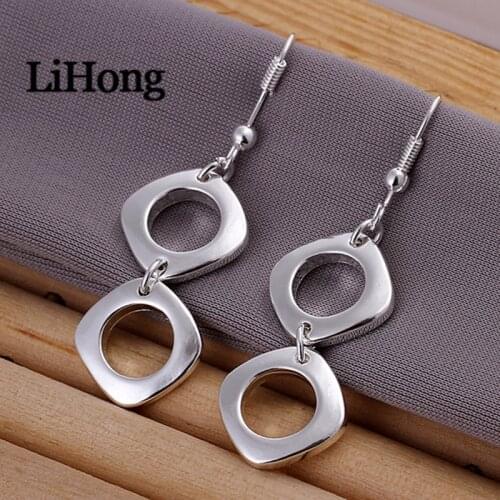 New 925 Sterling Silver Earrings, Round Earrings, Female Sides Round Earrings, Charm Jewelry, Wedding Gifts