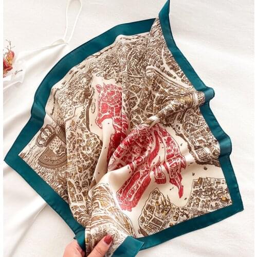 New fashion small square scarf female horse printed multifunctional Decorative summer sunscreen scarf Headband tyin gift