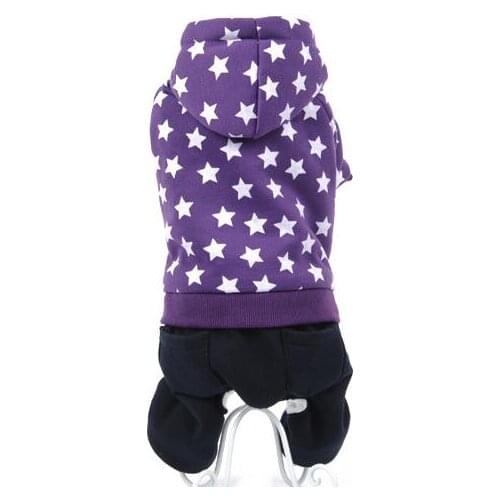 Autumn winter pet dog cat warm soft tracksuits doggy fashion star printed jumpsuits clothes puppy overcoat dogs cats jackets