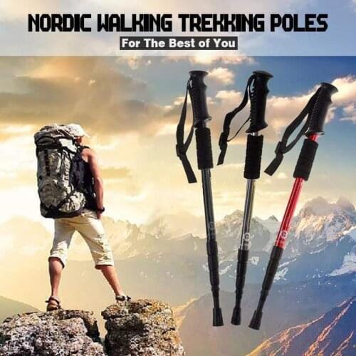 Nordic Walking Trekking Poles Sticks Hiking Poles Adjustable Trekking Poles Telescopic Scandinavian Anti Shock