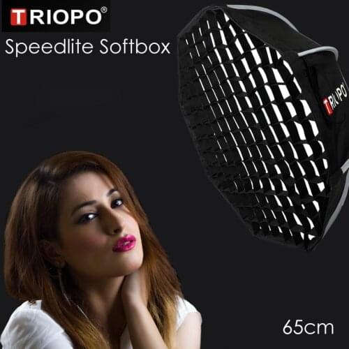 Triopo Portable Flash Speedlite Softbox w/ Honeycomb Grid 65cm Photo Outdoor Octagon Umbrella Soft Box for Canon Nikon Godox