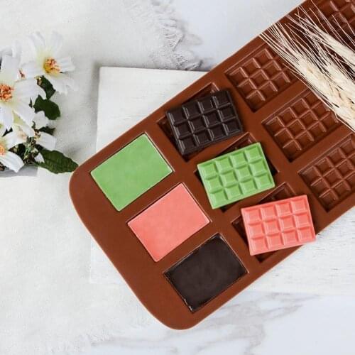 DIY Rectangular Lattice Silicone Mold Chocolate Block Mold Ice Tool Tray Waffle Jelly Kitchen Fondant Insert Decoration Cak K2Q2