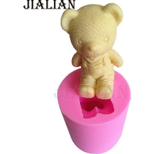 Lovely Cute Bear Shape 3D Silicone Cake Mold For Cake Decorating soap mold Kitchenware Bakeware T0854