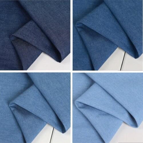 Blue Denim Fabric by the Meter,Washed Denim,Denim Cotton Fabric For Jacket,Jeans,Pants,Dress,Shirt,Bags,Apparel Sewing Fabric