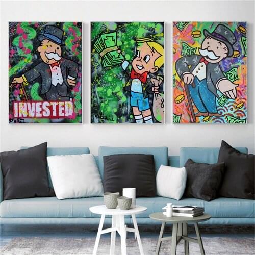 Modern pop art graffiti investment poster on canvas painting print wall art picture living room home decoration
