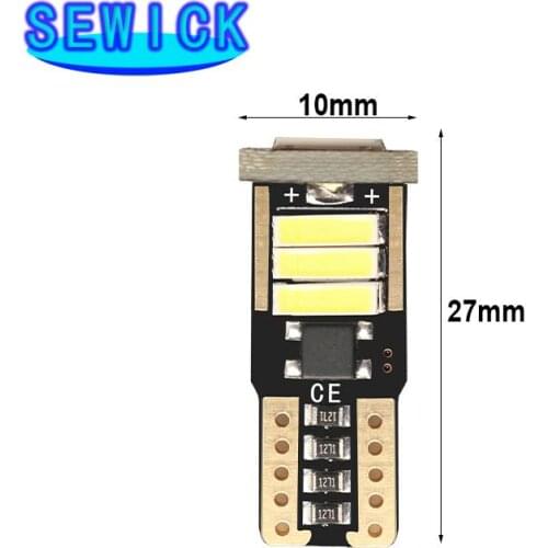 100pcs T10 Led Canbus W5W Led Bulb Car Interior Light NEW 7020 8smd 194 168 No Error12V Reading Dome Light Instrument Plate Lamp