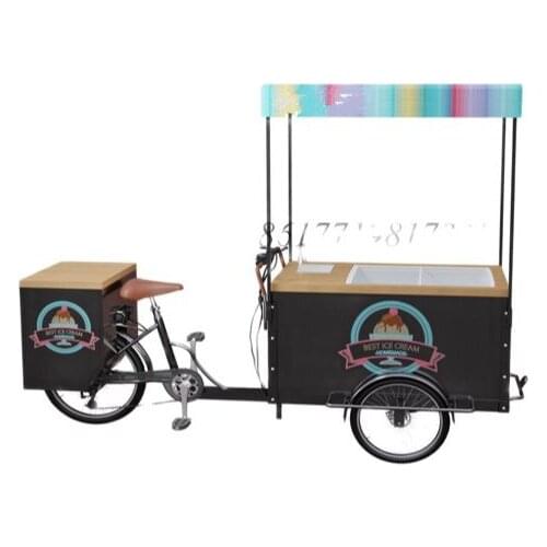Ice Cream Cart Tricycle Awning With Led Refrigerated Trailer Ice Cream Bikes For Sale
