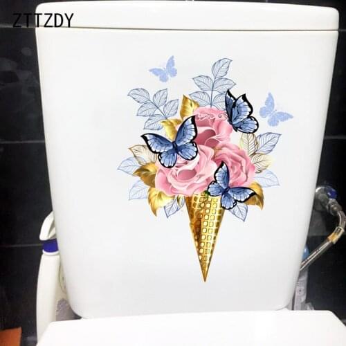 ZTTZDY 20.2CM×25.9CM Ice Cream Bouquet Kids Room Wall Stickers Home Bathroom Toilet Decor T2-0890