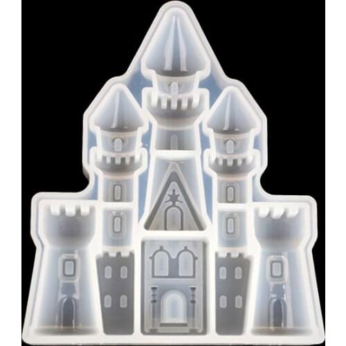 1pcs UV Resin Liquid Silicone Mold Castle Rectangular Ground Shape Resin Molds For DIY Making Jewelry Finding Accessories