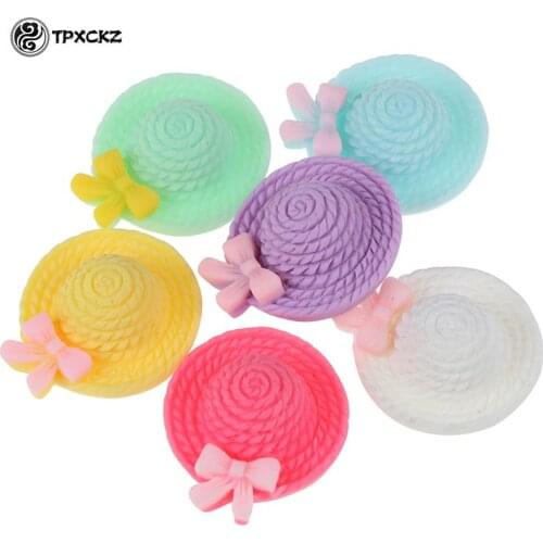 10pcs Resin Hats Embellishments Flatback Cabochon Scrapbook Wedding Decoration DIY Craft Accessories