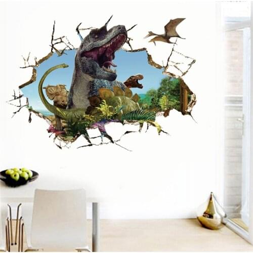 3D dinosaur wall sticker home decoration jurassic period animal movie poster wall stickers for kids rooms PVC Door stickers