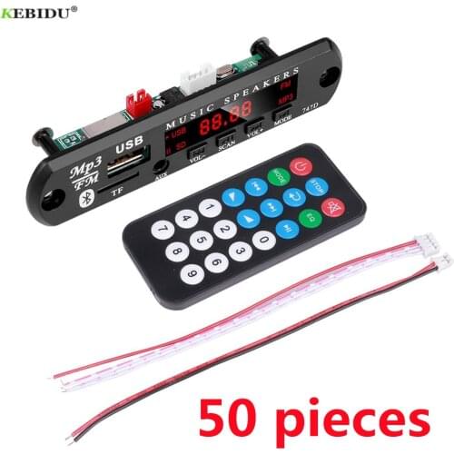 50 pieces/lot Bluetooth V5.0 Radio 5V 12V Wireless audio Receiver Car Kit USB 3.5MM AUX FM Module Mp3 Player Decoder Board