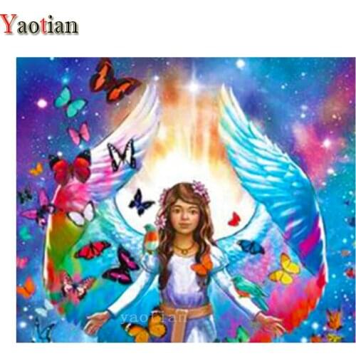5D Diamond Painting Angel Girl Butterfly Full Square Drill DIY Mosaic Diamond Cross Stitch Kit Embroidery Needlework Decoration