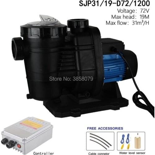 72V 1200watts Solar DC Swimming Pool Pump , solar powered pool pump, circulation pump SJP31/19-D72/1200