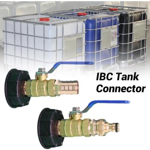 IBC Tank Adapter S60X6 IBC Container Accessories IBC Tank Adapter With Brass Ball Valve Brass Connector System IBC Tank Fittings