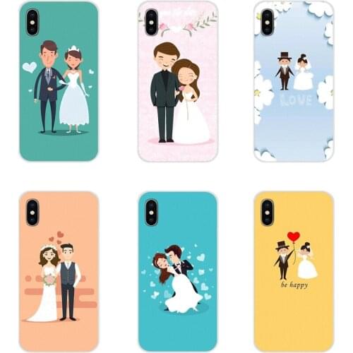For Huawei Honor 4C 5C 6X 7 7A 7C 8 9 10 8C 8S 8X 9X 10I 20 Lite Pro Accessories Phone Shell Covers wedding Bride and groom