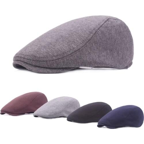 Beret Cap Summer Man Berets Cotton British Vintage Flat Caps Gatsby Male Peaky Blinders Autumn Winter Adjustable Driver Hats