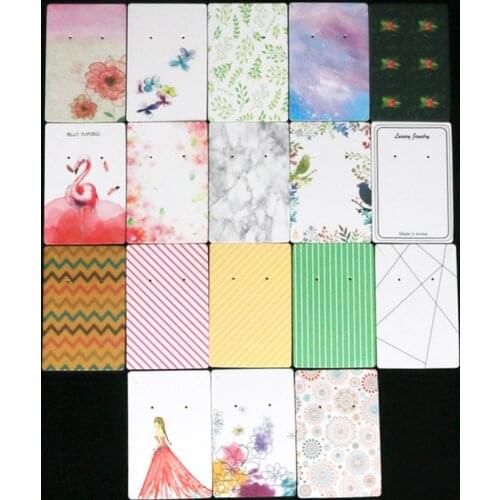 50Pcs New 6*9cm Necklace Display Cards Cardboards Earrings Stud Holder Blank Hang Cards Label Tags For Jewelry Display Craft DIY