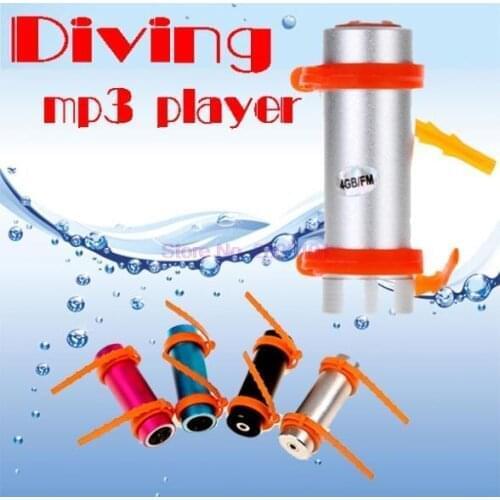 By dhl or ems 100 pieces 4GB Waterproof MP3 Player Swimming Diving Underwater Sports FM radio Earphone