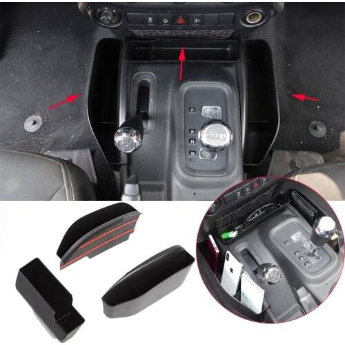 Black Gear Shift Storage Box Organizer Tray Kit For Jeep Wrangler JK 2011-2017