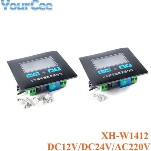XH-W1412 DC12V/DC24V/AC220V Micro Computer Digital Temperature Controller LED Display Heating Microcomputer Thermostat Module