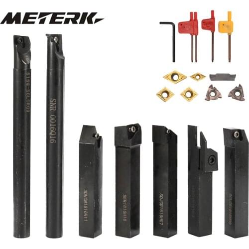 16mm 7PCS Solid Carbide Inserts Holder Boring Bar DCMT CCMT With Wrenches For CNC Lathe Turning Tools lathe cutter lathe tools
