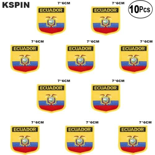 Ecuador Flag Embroidery Patches Iron on Saw on Transfer patches Sewing Applications for Clothes in Home&Garden