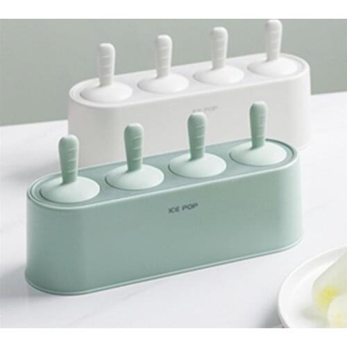 Ice Cream Mold Non-stick 4-Capacity Food Grade Silicone Ice Pop Mold Ice Tray