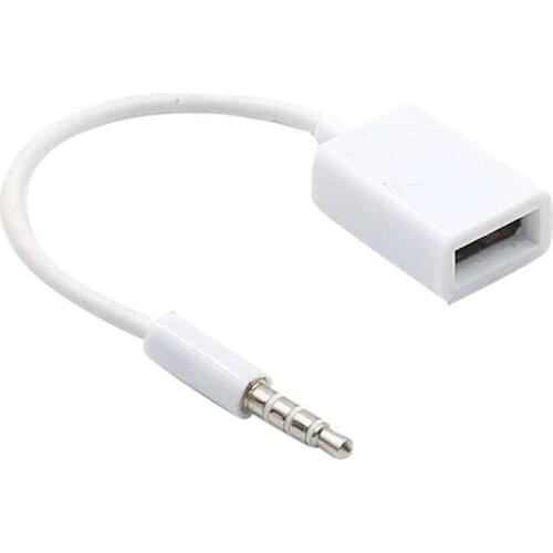 Car Auto USB Female to 3.5mm Jack AUX Male Audio Cable Converter Extension Cord