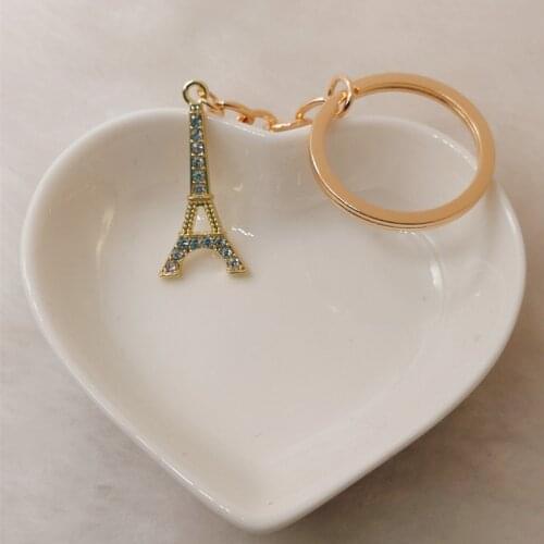 Classic Eiffel Tower keychain gift, dot brick Eiffel Tower keychain