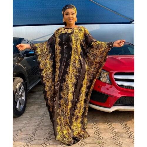 African Dress For Women With Inner Moroccan Kaftan Diamonds Abaya Dubai Caftan Muslim Women Maxi Dresses Africa Clothing Ramadan
