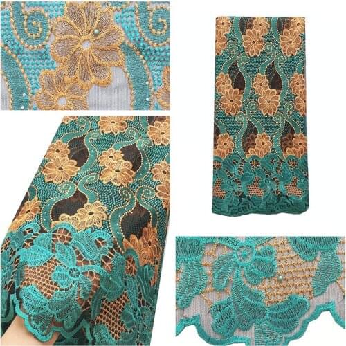LadyQ African Green Lace Fabric Embroidery Polyester Beaded French Net Lace Fabrics High Quality Latest African Laces 2019