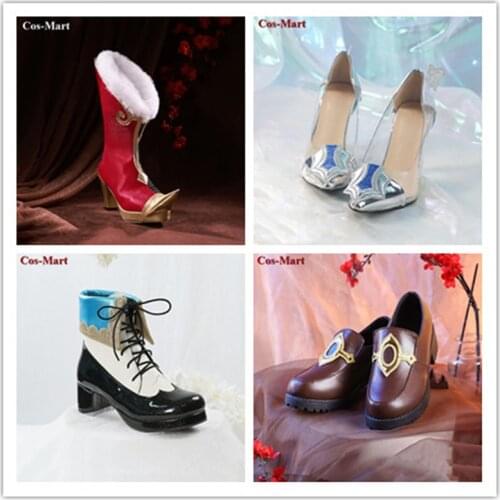 Hot Game Genshin Impact Keqing Shoes Cosplay Cute Universal Black Purple The High Quality High Heels Party Role Play Used