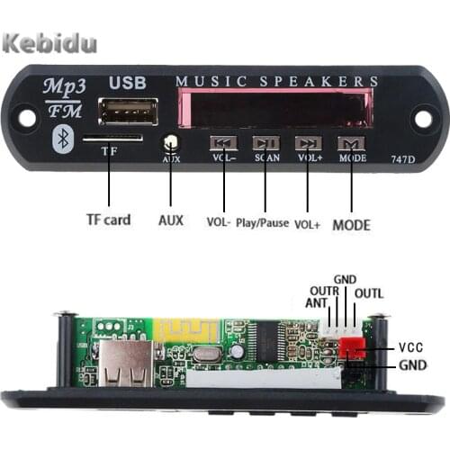 MP3 WMA Decoder Board MP3 Decoder Bluetooth Wireless Bluetooth DC 5V 12V Audio Module USB TF Radio For Car Remote Music Speaker