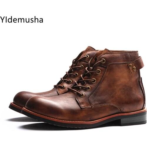 Men Snow Boots Men TPR Durable Outsole PU Leather Shoes Men 2021 New Fashion Autumn Casual Boots Winter Mens Boots Plus Size 48