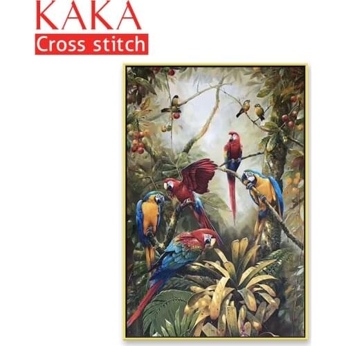 Cross stitch kits,Embroidery needlework sets with printed pattern,11CT-canvas for Home Decor Painting,Animals Full NCKA053