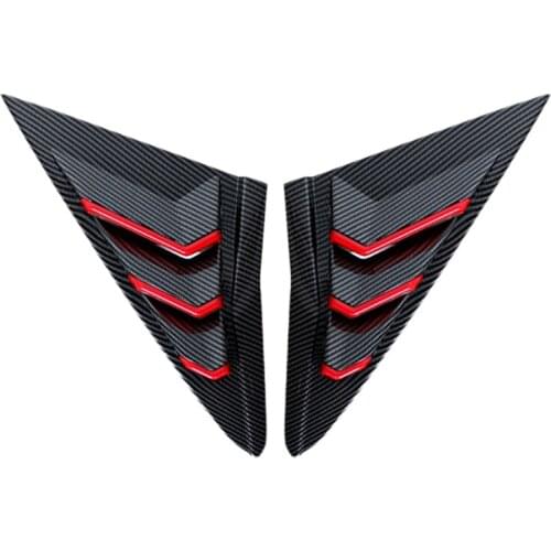 Rear Side Window Louvers Air Vent Cover Stickers, for Honda Civic Hatchback 2016-2021 Window Blinds Trim