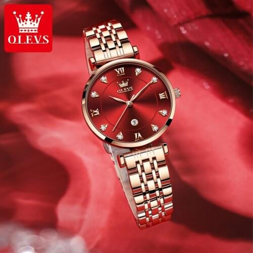 OLEVS Brand Fashion Diamond Ladies Quartz Watch Top Luxury Crystal Women Bracelet Watches Steel Female Wristwatch Montre Femme