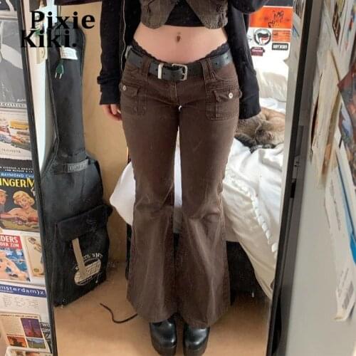 PIXIEKIKI Women's Flared Jeans