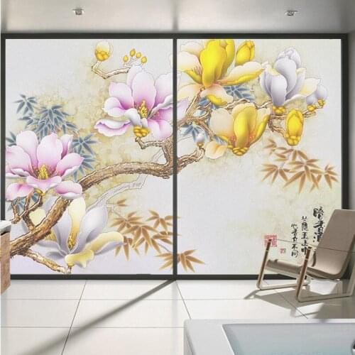 Self-adhesive frosted glass film bathroom bathroom sliding door window sticker opaque window window stickers peach