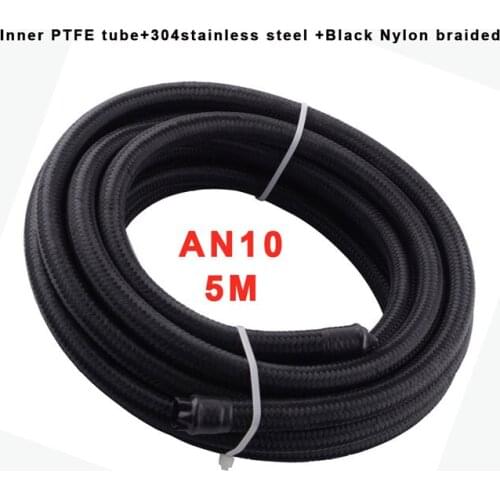 AN10 5M Oil Fuel Nylon Braided Hose Line Tubing inner PTFE Hose Pipe Oil Cooler Hose Line
